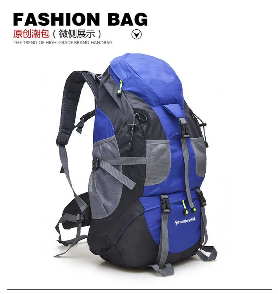 

by dhl 50pcs hot 50L Outdoor Backpack Camping Bag Waterproof Mountaineering Hiking Backpacks Molle Sport Bag Climbing Rucksack
