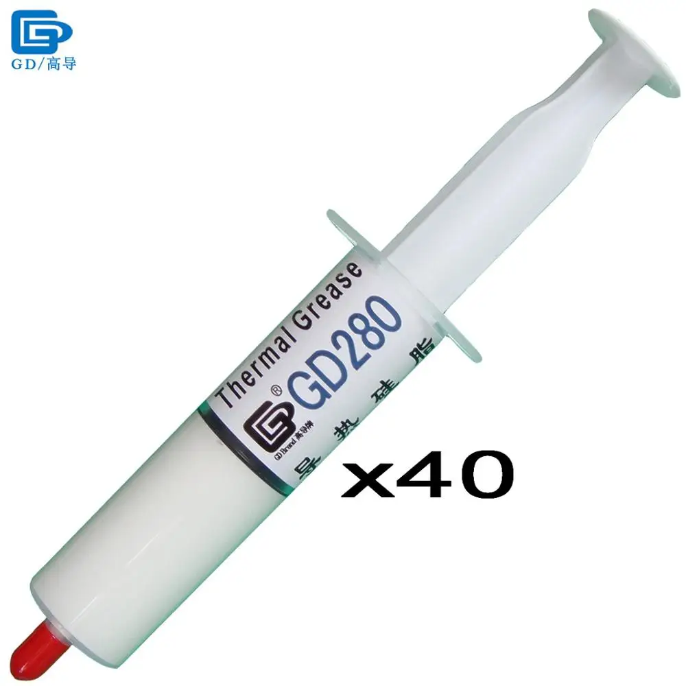 

GD280 Thermal Conductive Grease Paste Silicone Plaster Heat Sink Compound 40 Pieces Net Weight 30 Grams Syringe Packaging SY30
