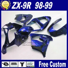 Motorcycle fairings for Kawasaki Free custom fairings1998 1999 ZX9R Ninja zx9r 98 99 dark blue bodykit