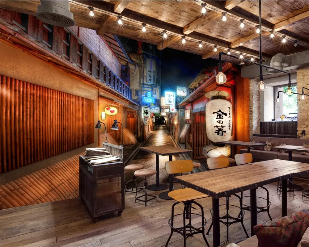Beibehang Vintage Street Japanese Restaurant Decoration Mural Sushi Shop Background Wall Wallpaper For Kids Room Papel Mural Wallpapers Aliexpress