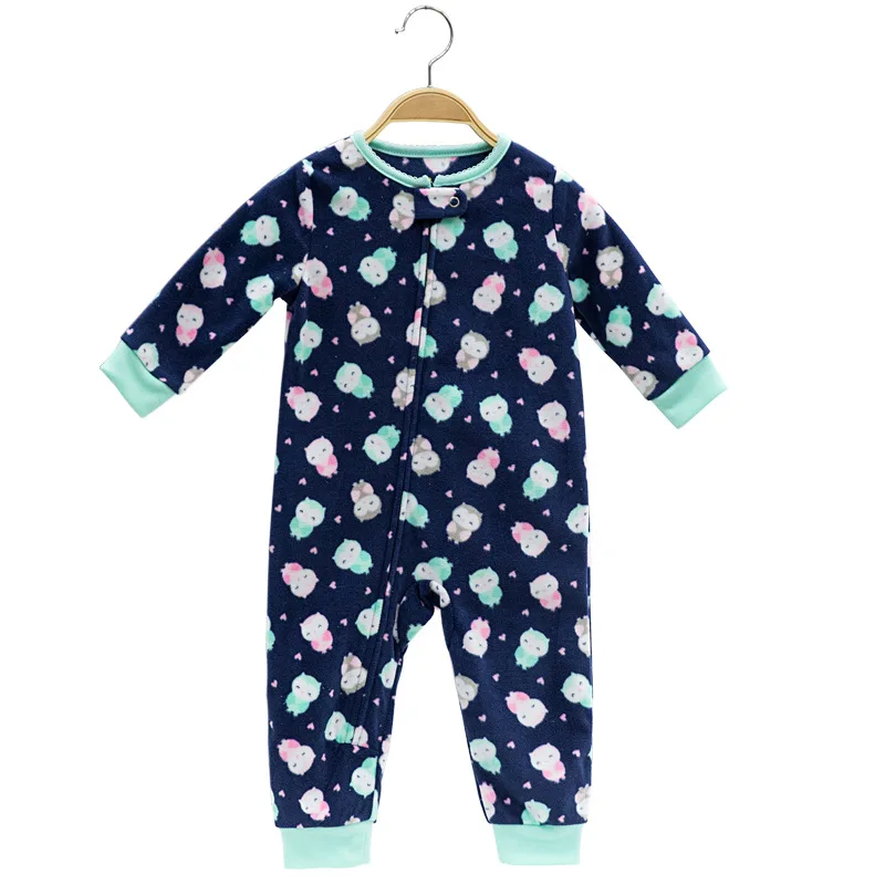 Dark blue Одежда для малышей; пижамы; комбинезон; Одежда для новорожденных; флисовый комбинезон для маленьких девочек; Верхняя одежда для мальчиков на молнии; Комбинезоны для маленьких девочек - Цвет: Dark blue