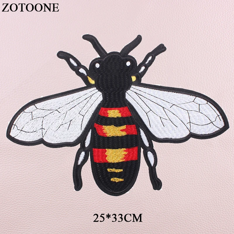 

ZOTOONE Animal Iron bee Patches For Clothing Sew On Big Back Patch Applique DIY Accessory Decoration Embroidery For Clothes E
