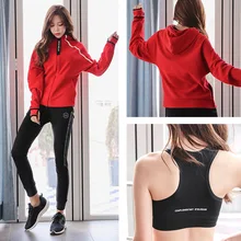 Женский костюм для йоги, куртка с капюшоном, тонкие штаны, бюстгальтер, комплект из 3 предметов, белое теплое зимнее спортивное пальто, брюки, женская одежда