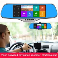 Best 7.0″ IPS Touch dvr mirror GPS Navigation Android 4.4 Rearview mirror wifi Car DVR Dual Camera 16G GPS camera parking e-dog