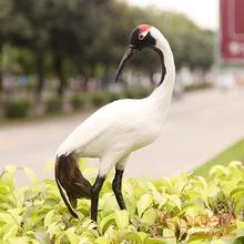 Моделирование животных 36X17X8 см японский журавль игрушка полиэтилен и меха украшение ручной работы реквизит кукольная фигурка k4123