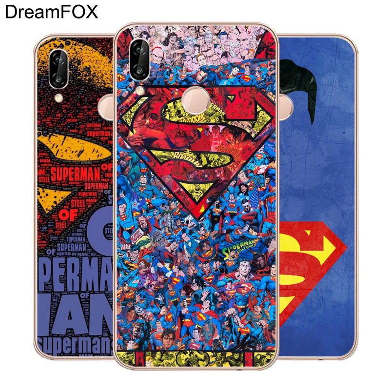 DREAMFOX L353 Superman Soft TPU Silicone Case Cover For Huawei Honor 6A 6C 7X 9 10 P20 Lite Pro P Smart |