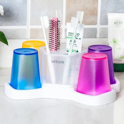 

Fashion Translucent frosted wash gargle cup suit toothpaste tooth brush holder A family of four mouthwash 28*19.5*11cm