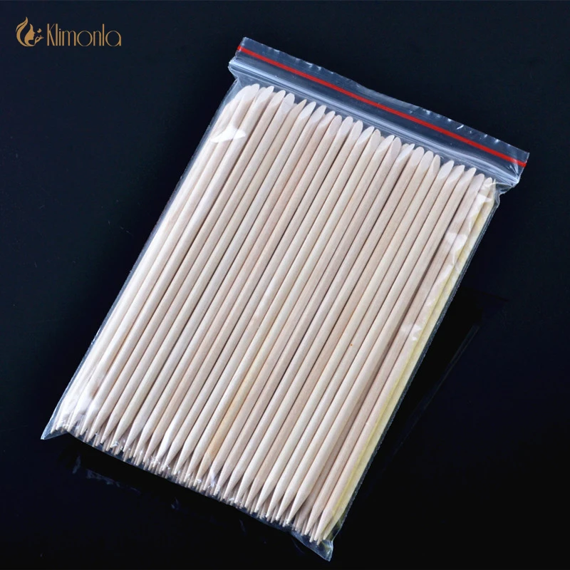 

200pcs Cuticle Pusher Remover Manicure Pedicure Tips Wood Nail Art Stick Dead Skin Fork 14.7cm For Nail Salon Tools Wholesales