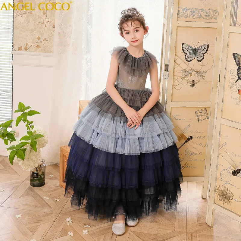 

Kids Bridesmaid Flower Girls Wedding Dress For Girl Evening Party Dresses Summer Teenage Children Princess Dress 8 10 12 14 Year
