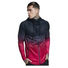 New men's fall 2019 casual slim stretch zip-up hoodie outdoor running workout Gyms workout hoodie m-xxl