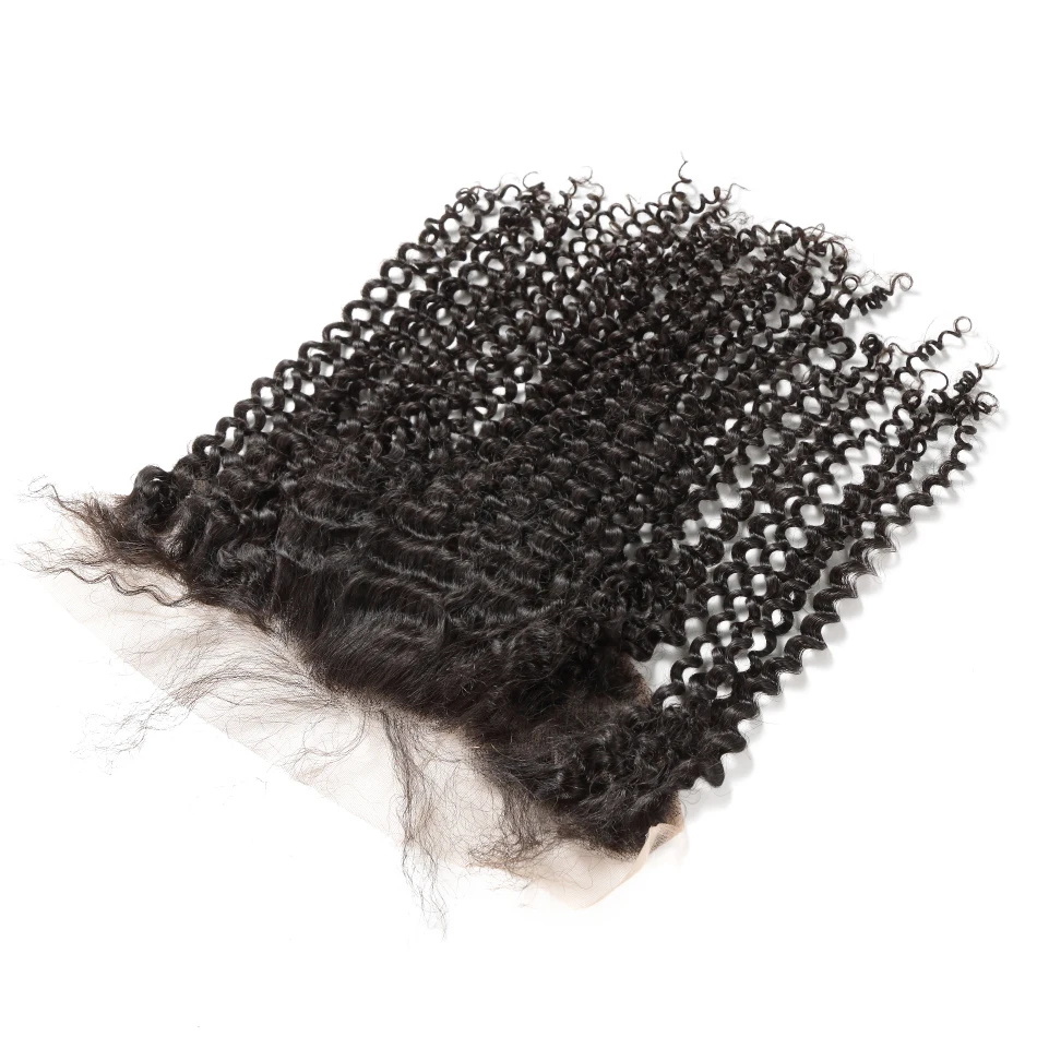 Poker Face Kinky Curly Weave Связки с кружевной фронтальной застежкой 4 шт./партия 13x4 фронтальные девственные человеческие волосы бразильские волосы пучки