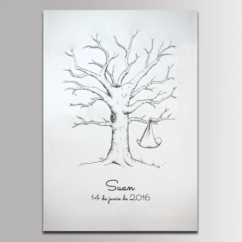 Guest Book Baby Shower Fingerprint Painting Birthday Kids Communion Baby shower Fingerprint Tree first communion paint souvenirs