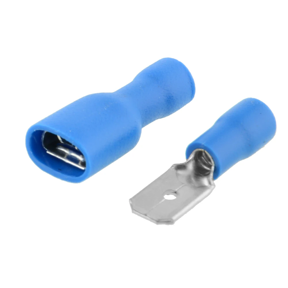 Vehemo 20 шт.(10 пар) синий полностью изолированный провод кабель обжимной плоская клемма комплект