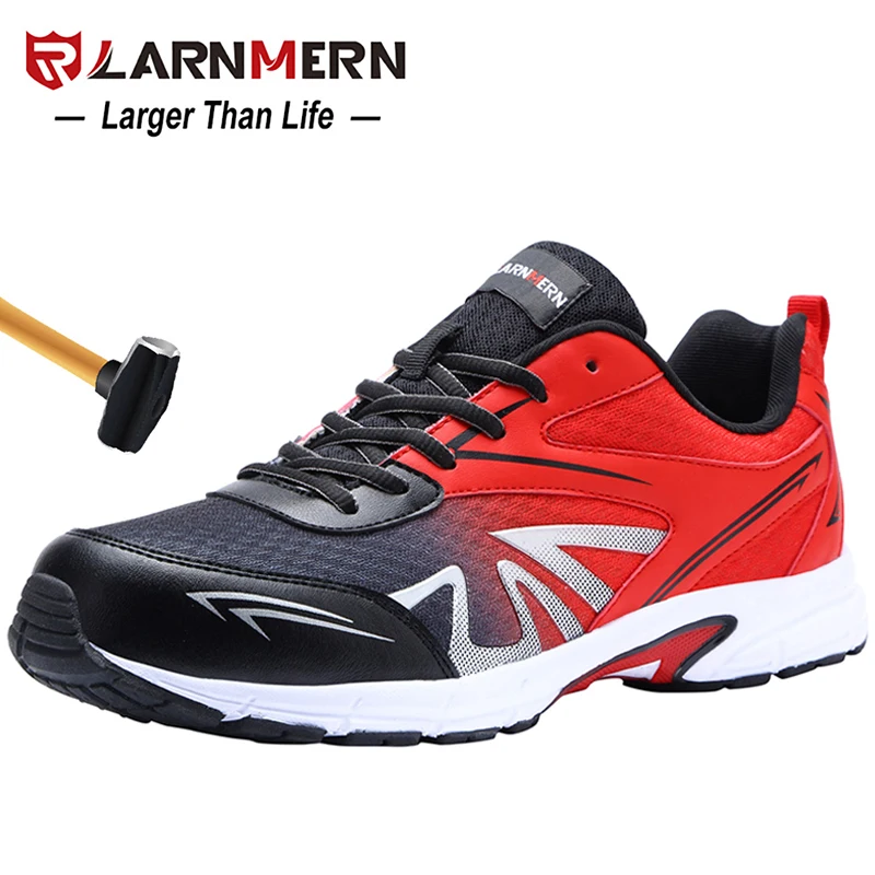 

LARNMERN Men's Steel Toe Safety Work Shoes Lightweight Breathable Anti-smashing Non-slip Construction Protective Footwear