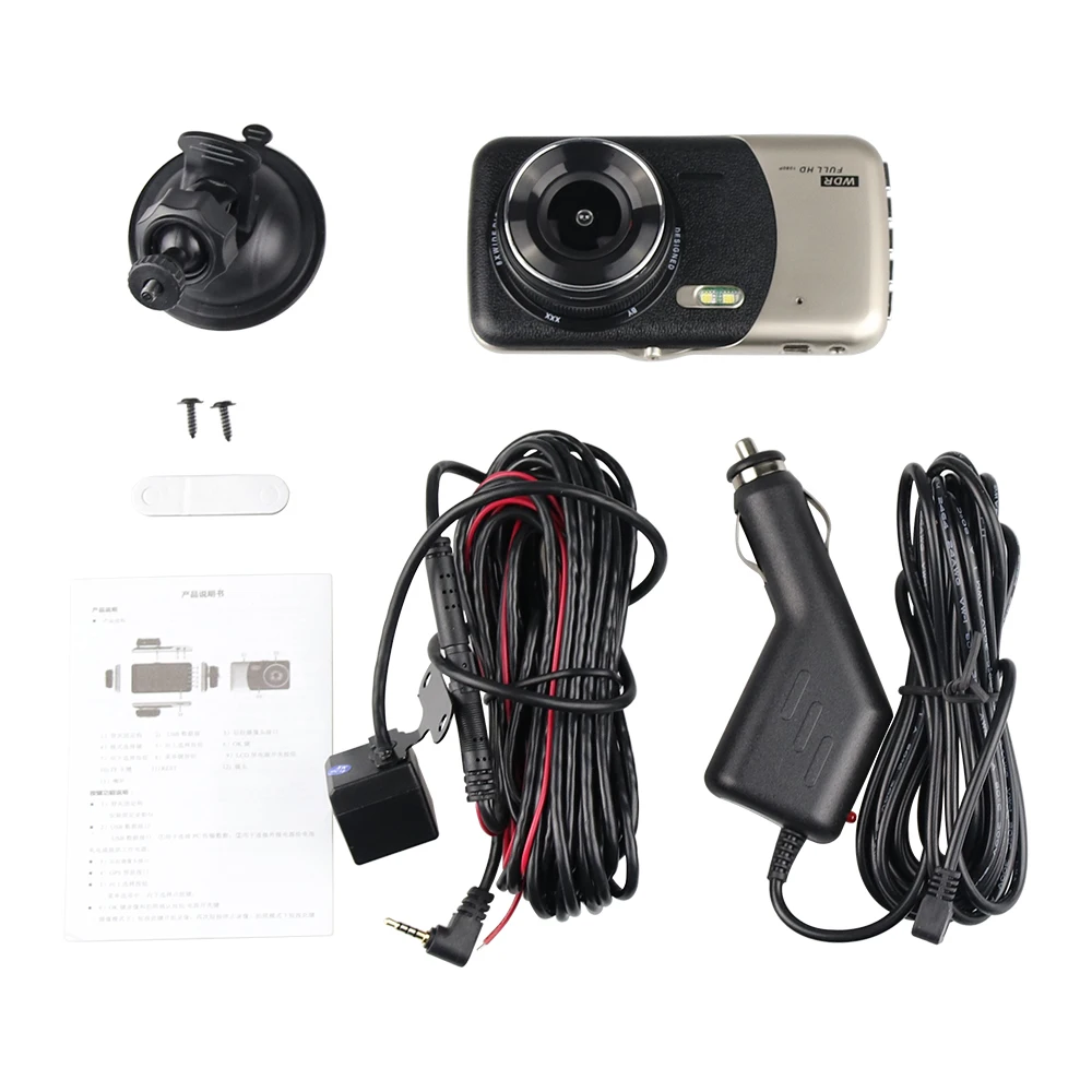 Видеорегистратор для автомобиля с двойным объективом ips 4," Full HD 1080P видеорегистратор регистратор с ночным видением автомобильная видеокамера цифровые видеорегистраторы