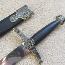 S0066 Античный Золотой средневековый нож для рыцаря крестоносца сэра Ланселота 15,8"