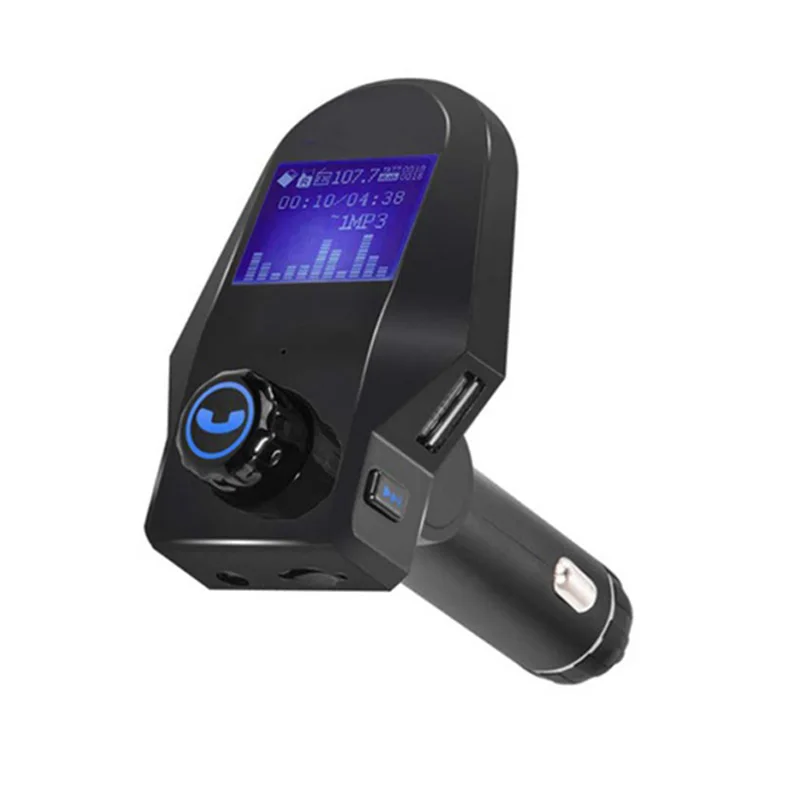 Bluetooth Car Kit Handsfree AUX In MP3 Audio Player Bluetooth FM Transmitter Support U Disk TF Card USB Car Charger(Black)