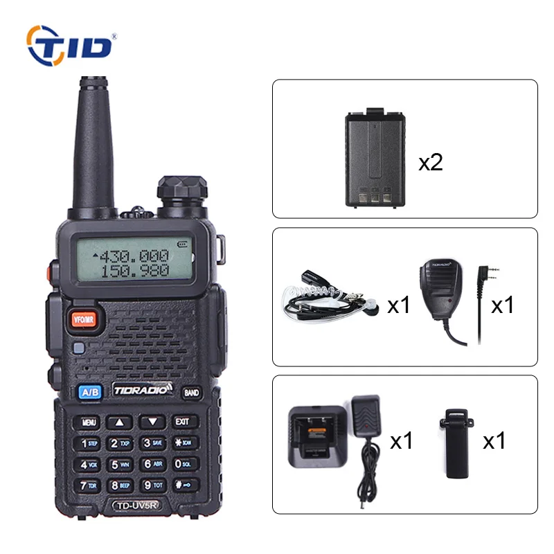 

Walkie Talkie TID UV5R Two Way Radio Dual Band VHF/UHF 136-174MHz 400-520MHz 128CH Ham Radio Transceiver