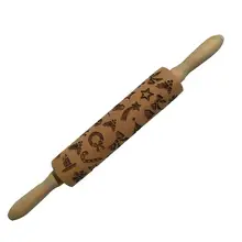 1 шт. инновационная Рождественская трость с рисунком рождественской елки скалка для помадки из натурального дерева Экологичная кухня или резной сувенир