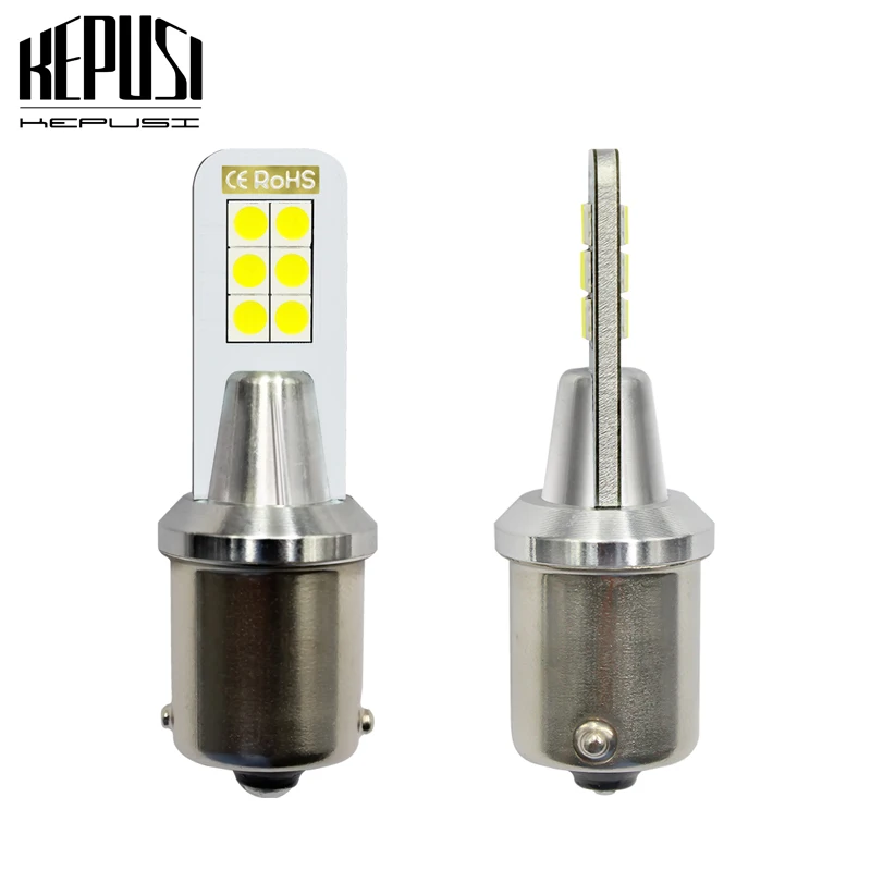 

2x BA15S 1156 Car LED Rear Reversing Tail Bulb P21W 3030 12smd signal light backup lamp sourcing white 12W 12V 24V Car styling