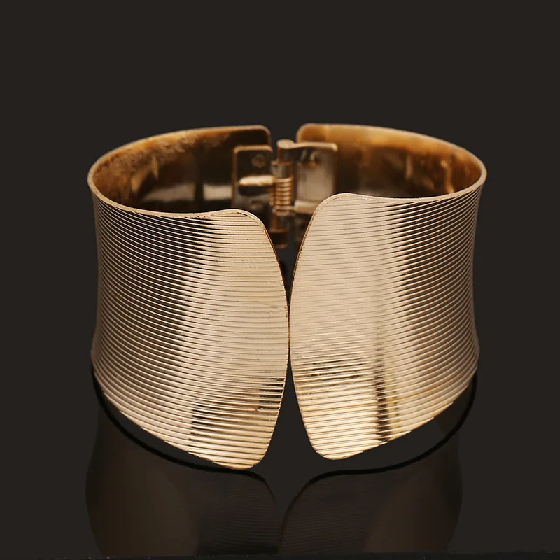 Buy 2015 New wide gold cuff bracelet opened bangle