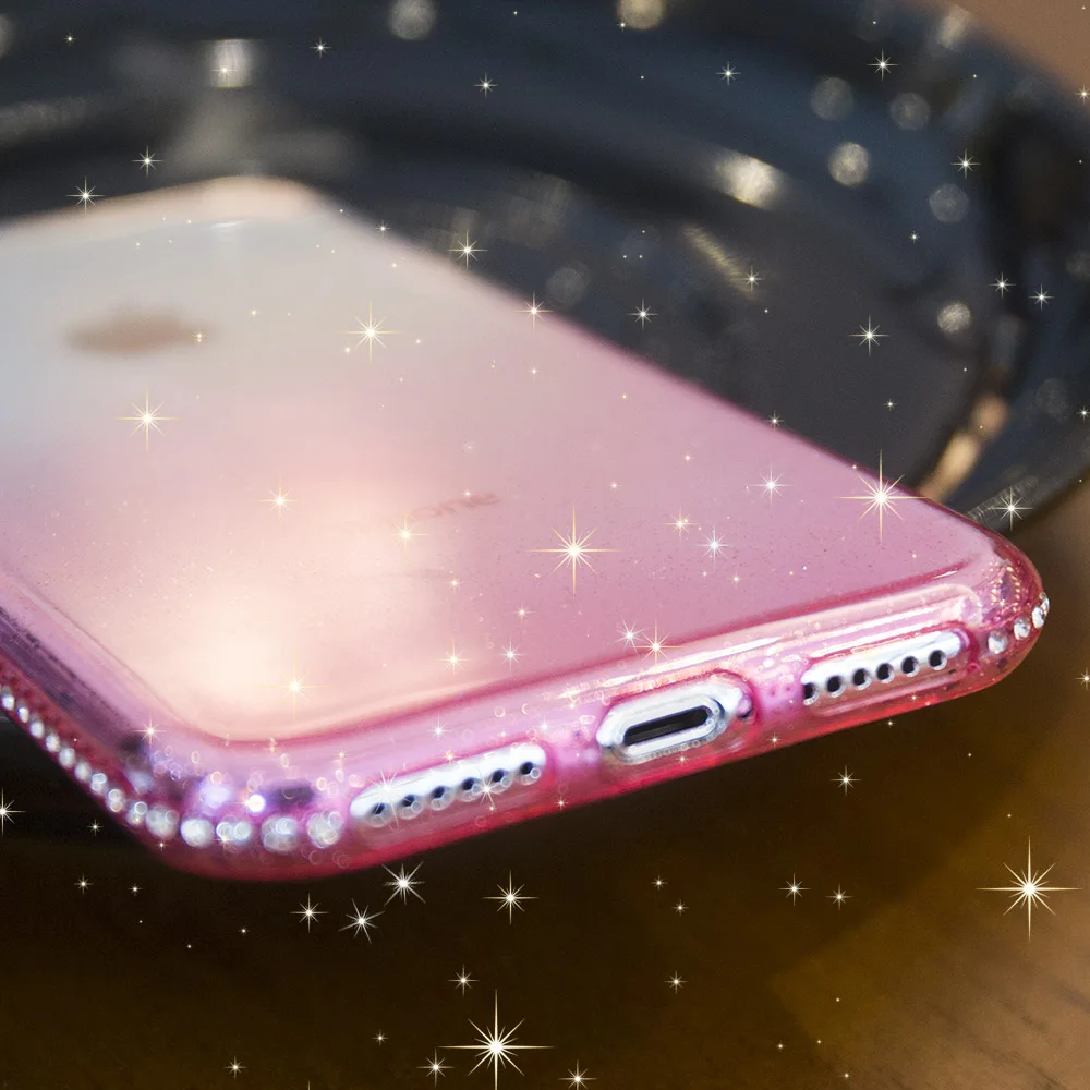Чехол для iPhone XS Max роскошный Ультратонкий Блестящий милый силиконовый чехол X XR 8