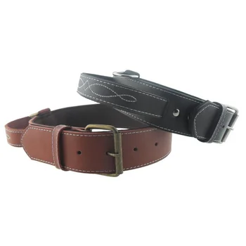 

Head Layer Cowhide Pet Dog Collar with 4.5cm Width Adjustable 37-52cm Length for Medium Large Dogs