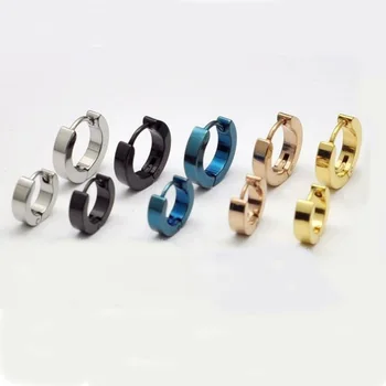 

Fashion 3mm Width 7 9mm Inside Diameter Male titanium steel ear clip Drop Dangle Earrings free shipping 5 Colors