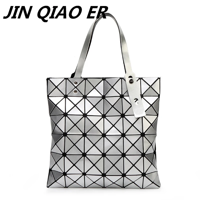 

Female Folded Ladies Geometric Plaid Bag Fashion Casual Tote Women Handbag Mochila Shoulder Bag Bao