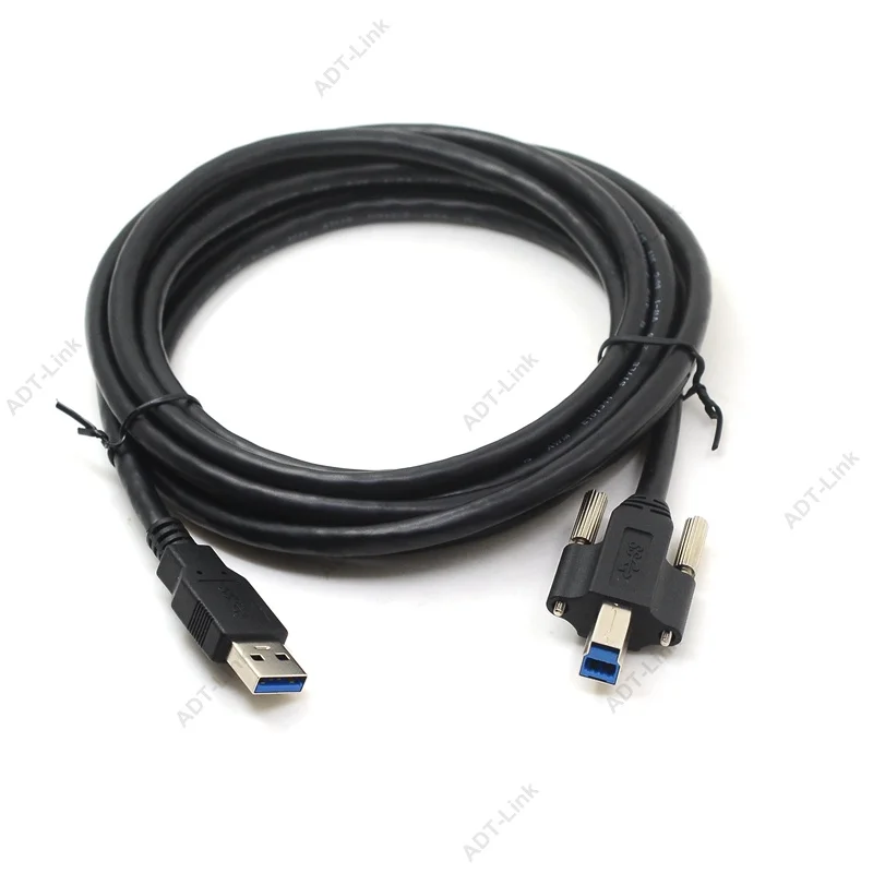 USB кабель USB для принтера Тип B папа-папа USB 3,0 винты для кабеля замок для машины видения камеры Epson hp ZJiang принтер этикеток
