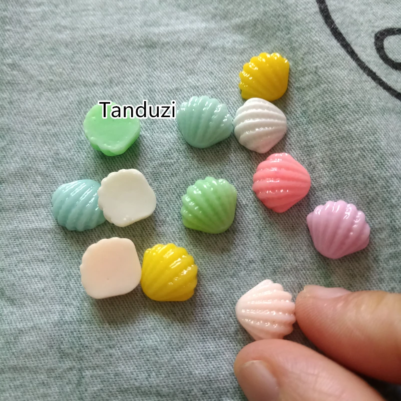 

Tanduzi Cute 100PCS Mini Resin Shell Flatback Cabochon Home decor Earring Pendents Nail Decoration Resin Crafts