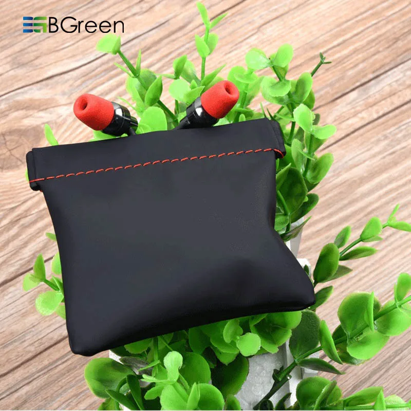 BGreen Mini Earphone Bag Pouch PU Leather Headset Carrying Storage Headphone Package Accessories | Электроника