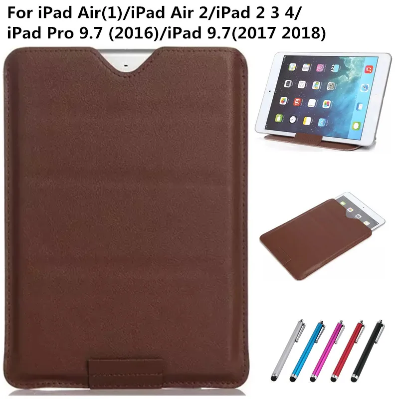 

PU Leather Sleeve Bag Case for iPad Air 2 3 4 Tablet Protective Cover for Funda iPad 2018 2017 Pro 9.7 Pouch with Trifold Stand