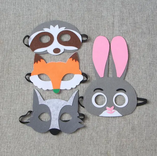 5pcs Animal Felt Masks Party Favors Animal Masks Kid Animal Masks for Party  