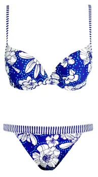 

Winmax Free Shipping Two Pieces Sexy\Quick Dry & Breast Enhancement Blue/Green Floral Print Designer Swimwear Bikini