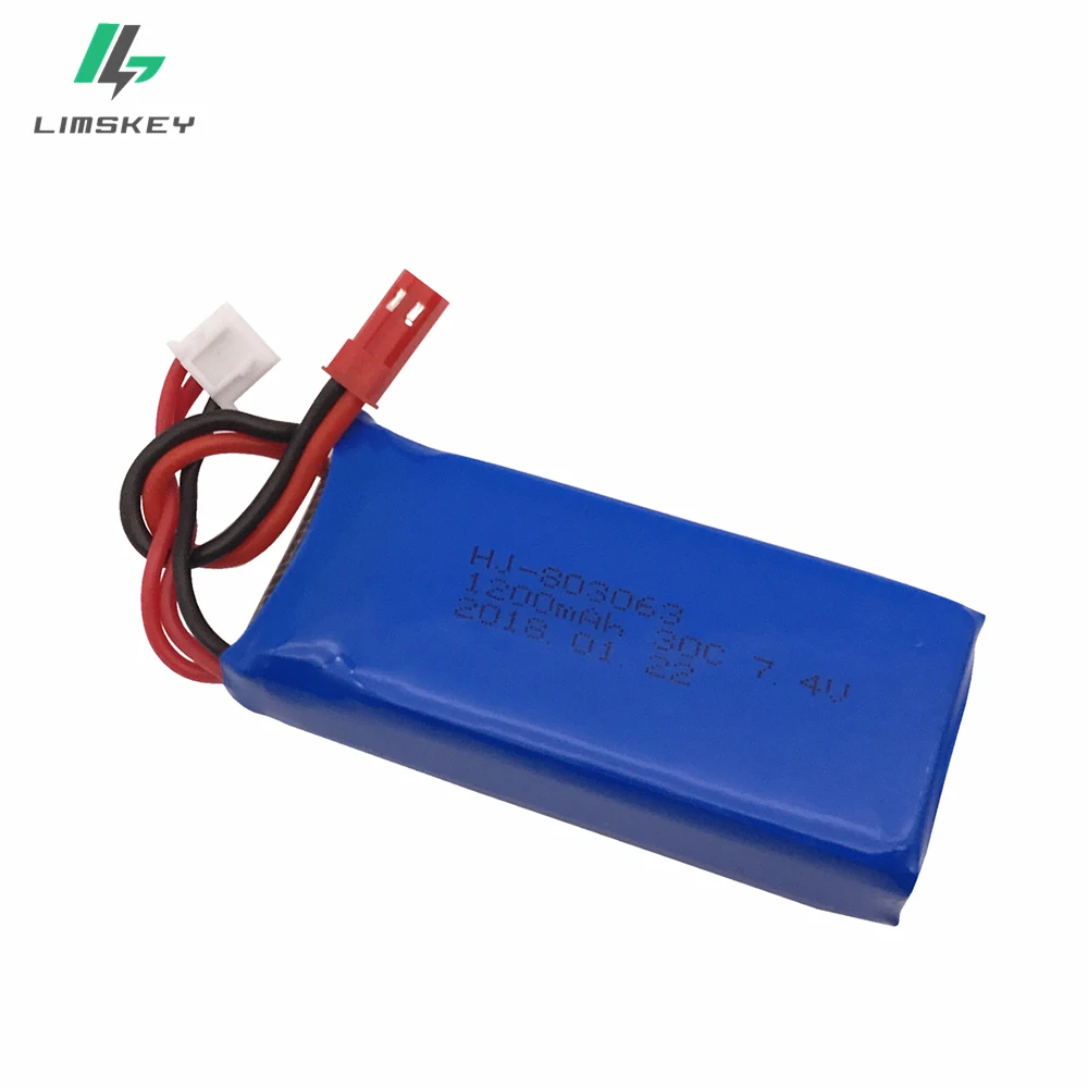 Yizhan Tarantula X6 Lipo Battery 7.4 v 1200 mAh 2S 30C JST For WLtoys Quadcopter Drone 7.4V 1200mah V666 V262 V323 Helicopter | Игрушки и
