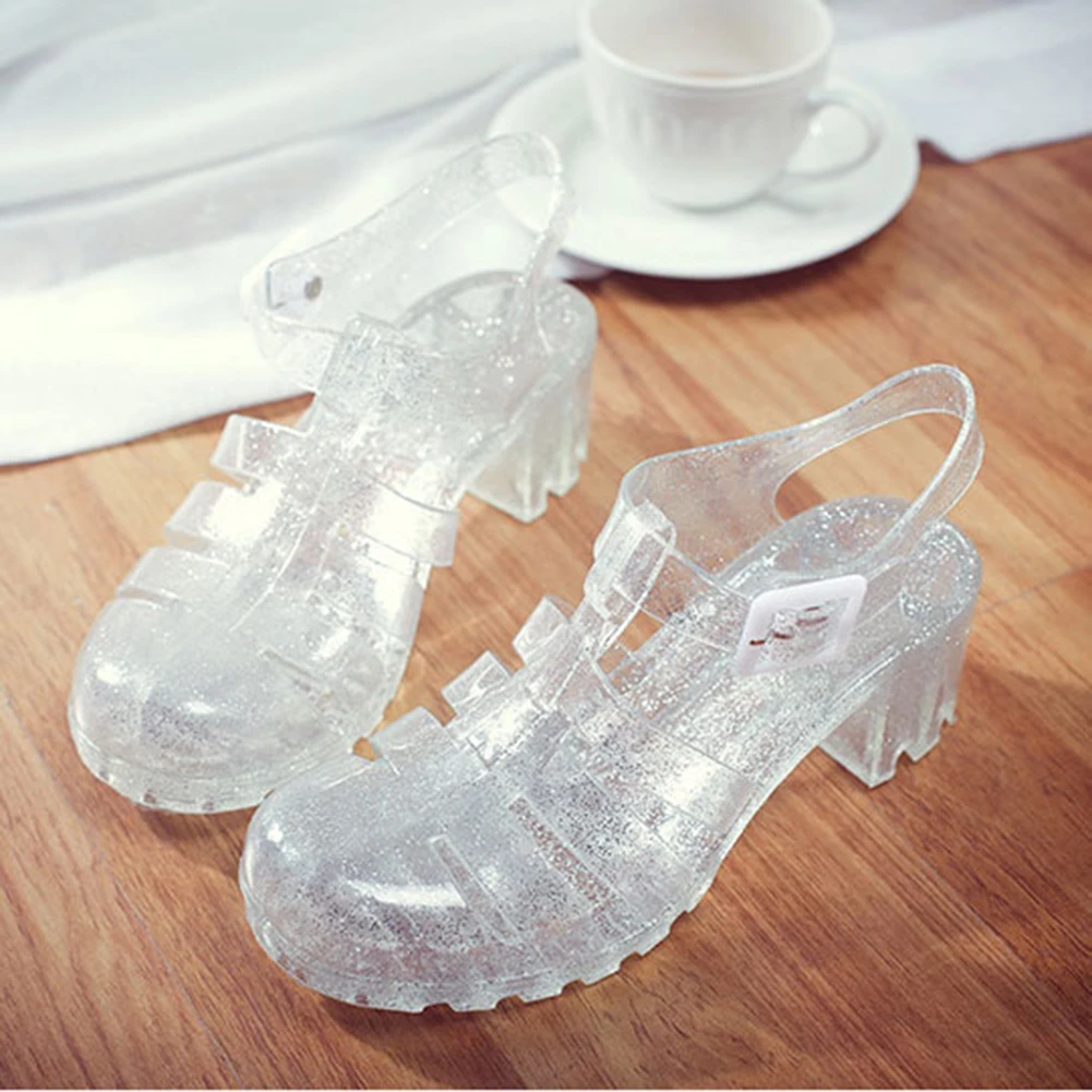 clear platform jelly shoes