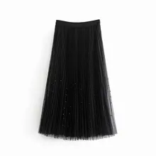 Новое поступление праздничный ветер 52-6621 Европейская и американская мода марлевые юбки с бисером двухслойные