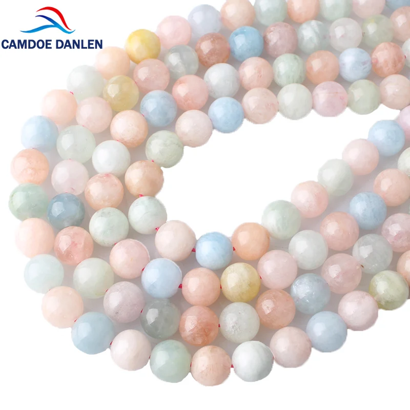 

100% Natural Precious Morgan Morganite Gem Stone beads 4 6 8 10 12MM Round Beads Diy Jewelry Charm Bracelet Necklace Making