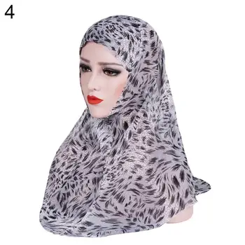 

Chiffon Muslim Inner Hijabs Full Cover Inner Women's Fashion Printed Muslim Hijab Cap Islamic Underscarf Neck Head Bonnet Hat