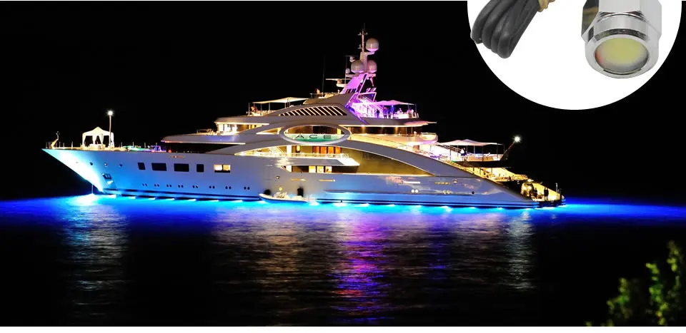Conduziu a Luz Subaquática à Prova Iate Bronze Corpo Pequeno Barco d' Água 100% Ip68 dc v 0.9 Metro Fio Spotlighting 12 w Cob Luz 12 Prova D' Água 100% Ip68 DC 12 v 0.9 metro fio Spotlighting