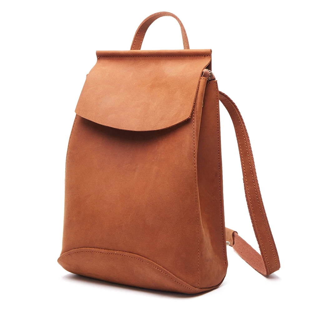 XIYUAN 100% Genuine Leather Women yellow brown Backpack Top Layer Cow Leather Ladies Fashion ...