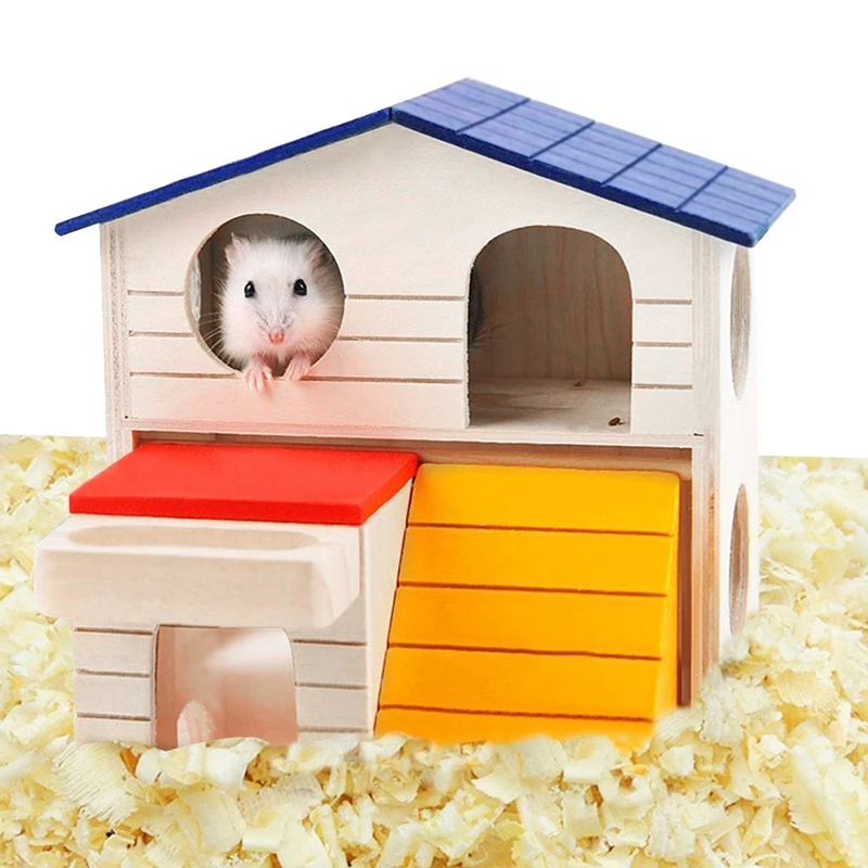 3 Styles Natural Wooden Hamsters House Hidden Foldable Hamster Cage