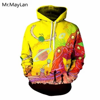 

Mr.MayLan Classic Cartoon Rick n Morty 3D Printed Hoodies Funny Crazy Scientist Rick Print Men Women Streetwear Sweatshirt Hoody