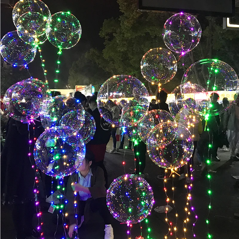 

2M 5M 10M 18Inch Luminous Led Balloon LED String Lights Round Bubble Helium Balloons Kids Toy Wedding Party Decoration