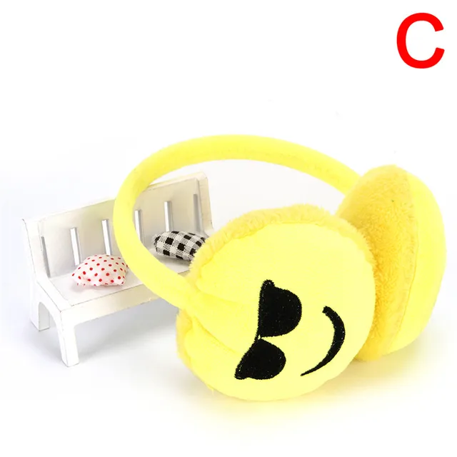 Winter Plush Kawaii Adjustable Earlap Emoticon Ear Warmer For Female