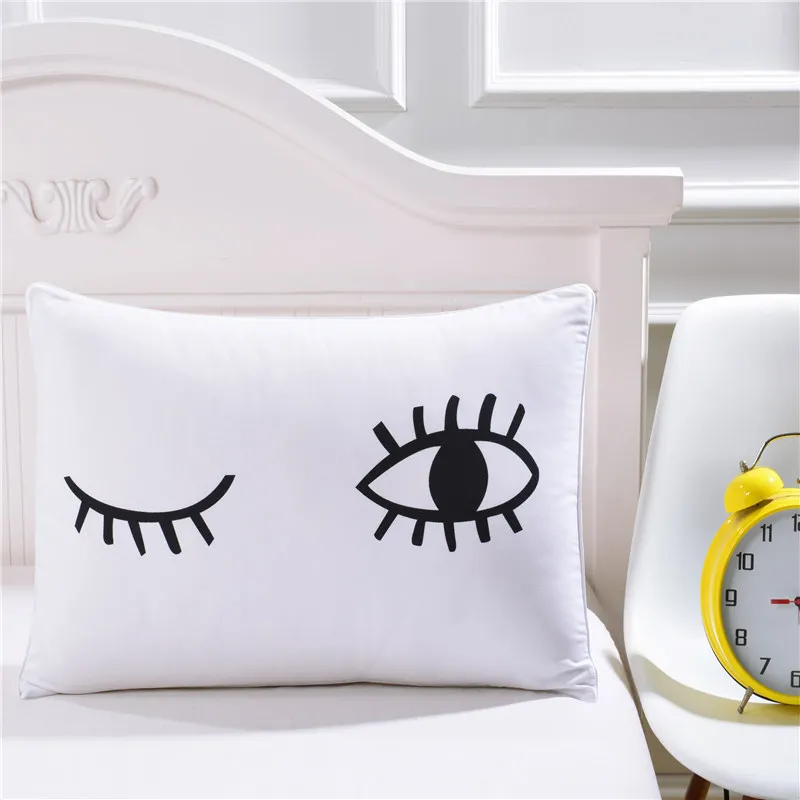 

(5)Bedding Outlet Black Eyelash Eye Pillowcase Decorative Pillow Case White Pillowcases Cover Gift Funny Pillows