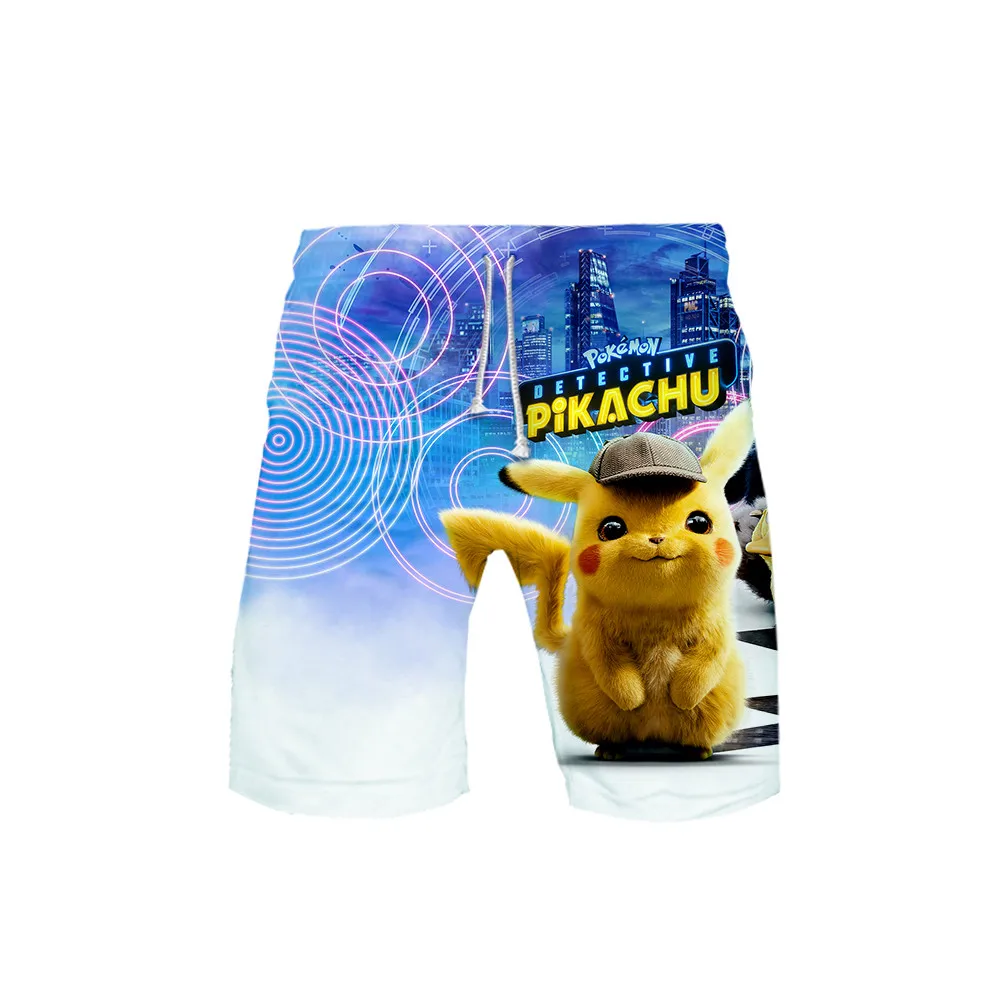 Pokemon Pikachu 3D пляжные шорты с рисунком шорты новые летние быстросохнущие пляжные плавающие шорты мужские Харадзюку пляжные шорты, плавки