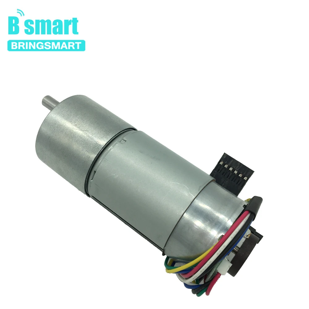 Bringsmart JGB37-540B DC Шестерни кодировщик Мотор 12V 24V высокий крутящий момент микро-диск металла Шестерни мотор Скорость измерения двигатель