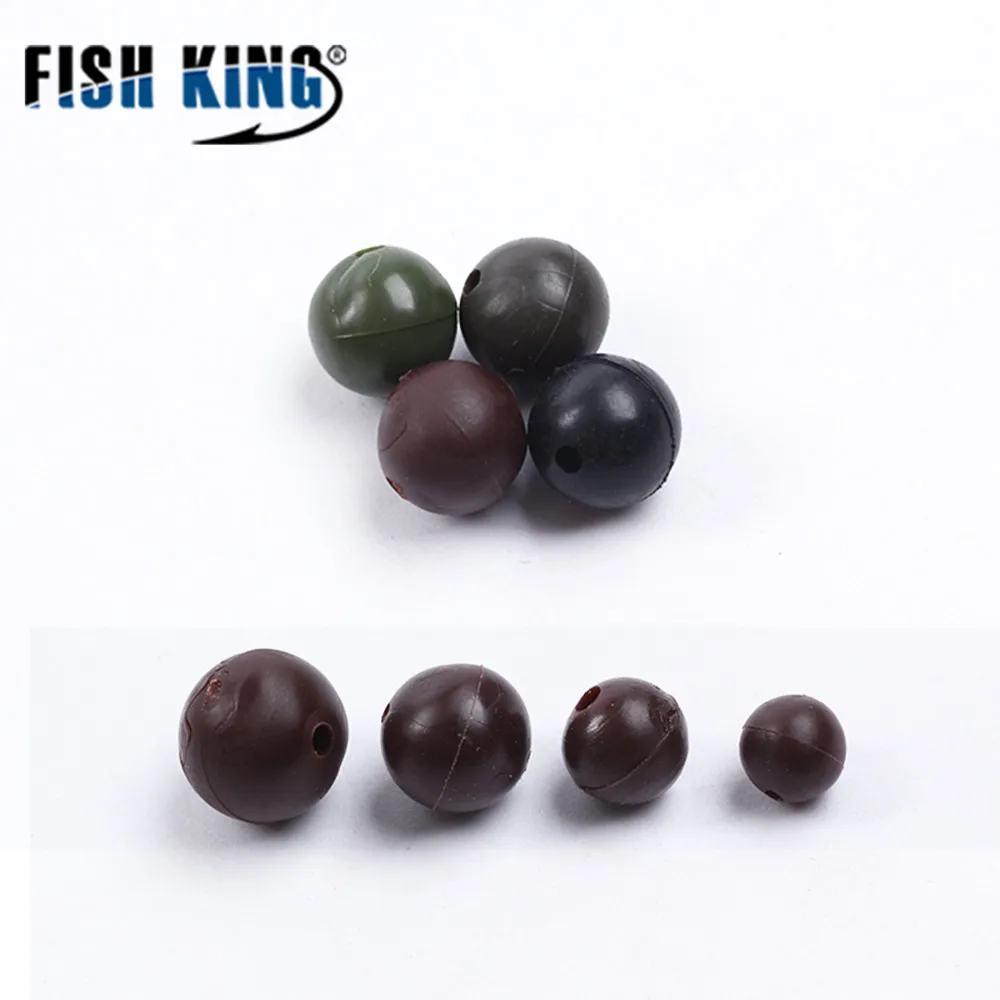 FISH KING Fishing Beads Feeder Parts Fishing Hook Components Carp 100 pcs/lot Bait Cage Stoppers Carp Beads Fishing Tackles 630